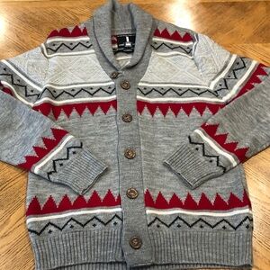 I Jeans By Buffalo Wool Blend Men's Aztec Patterned Cardigan Sweater Shawl Neck